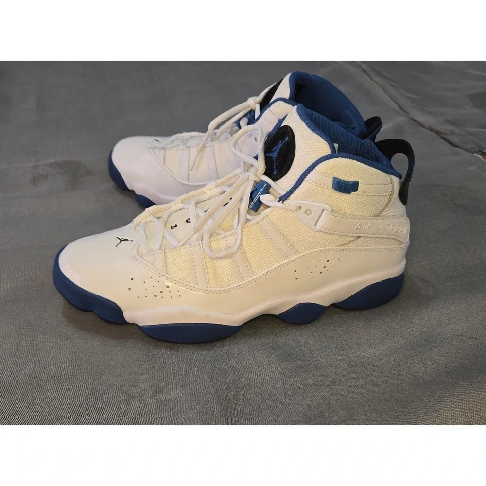 Jordan 6 Rings White/Dark Marina Blue/Black Men's Mid Top Lace Up 322992-114